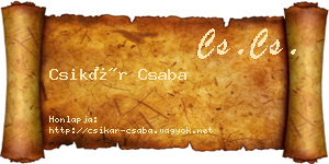 Csikár Csaba névjegykártya