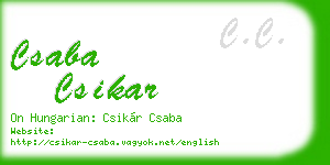 csaba csikar business card